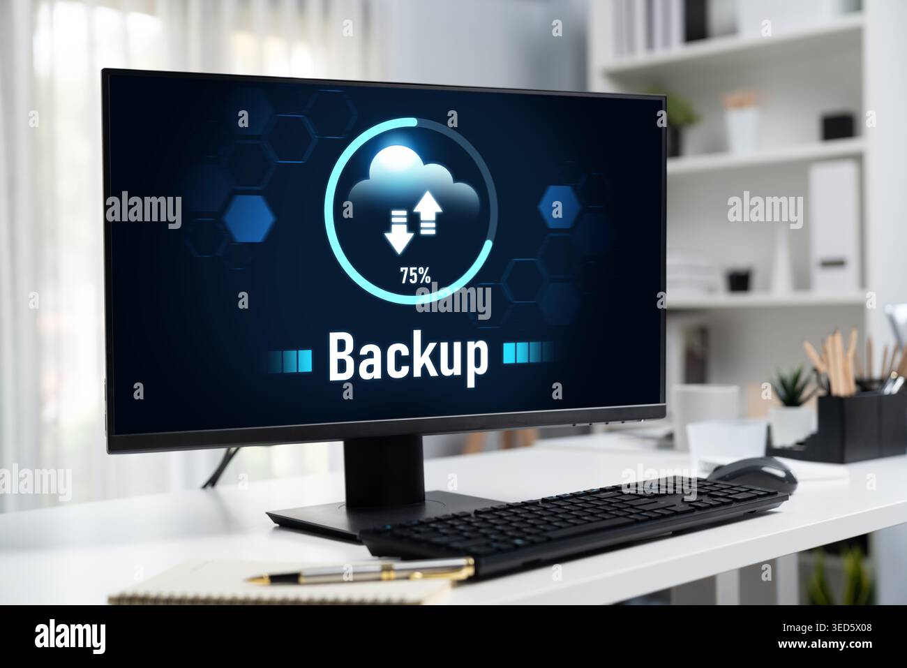 Backup Storage Data Internet Technology Business concept. Database storage cloud technology file data transfer sharing, cyber, big data information Stock Photo
