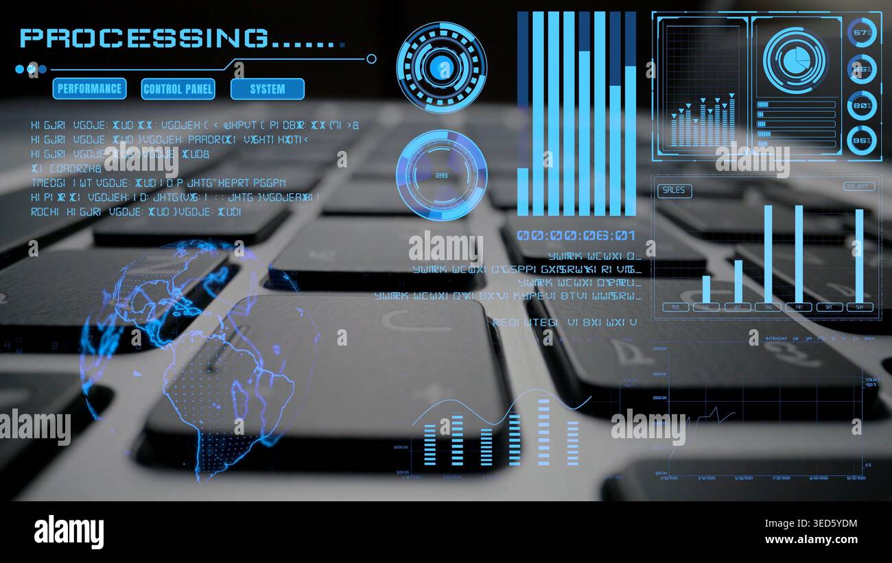 Data analytics and big data strategy for real-time analytics, predictive data modeling, business intelligence analytics, and data-driven decision Stock Photo