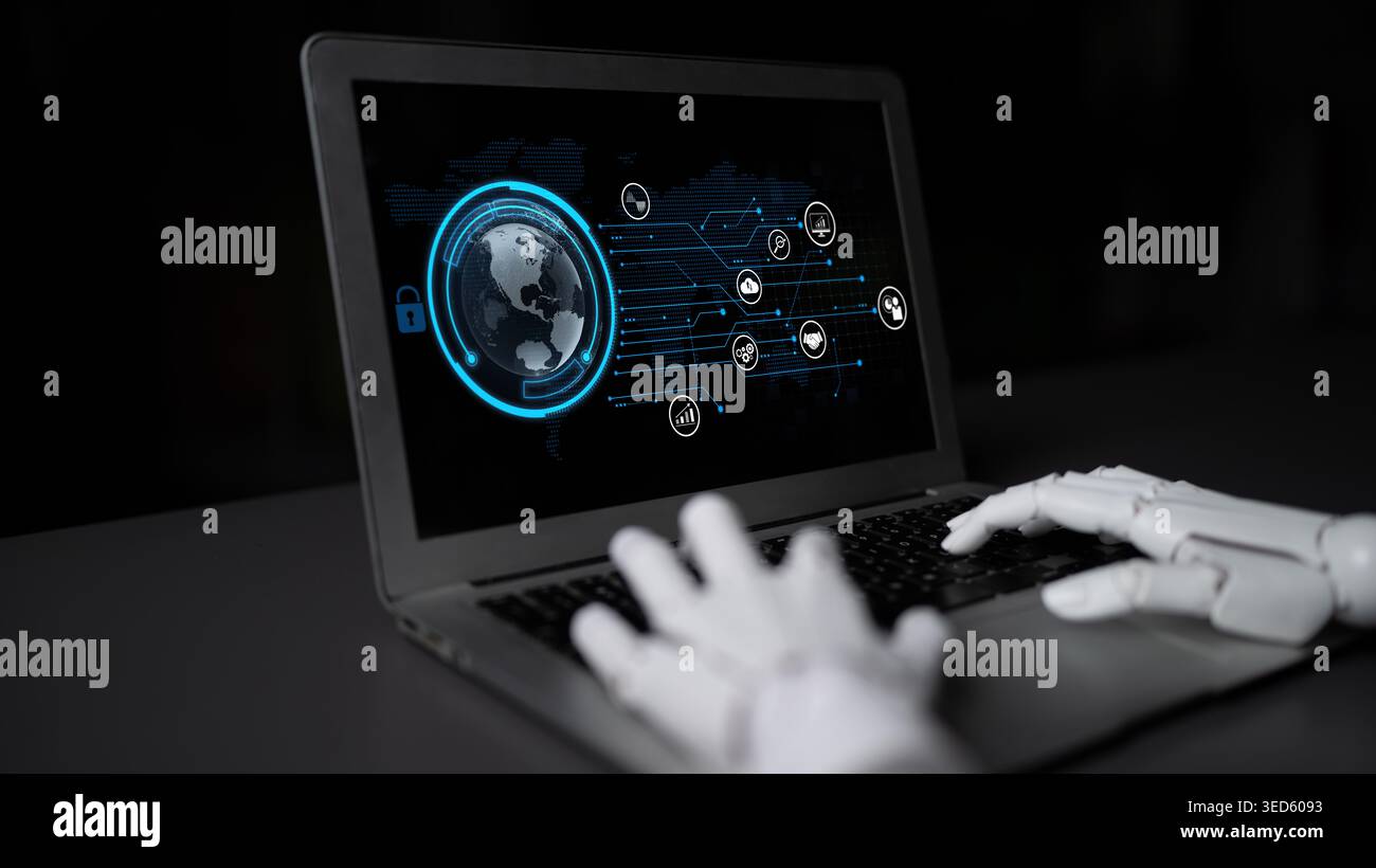 Virtual Predictive Modelling AI artificial intelligence drives data analytics with predictive models ...