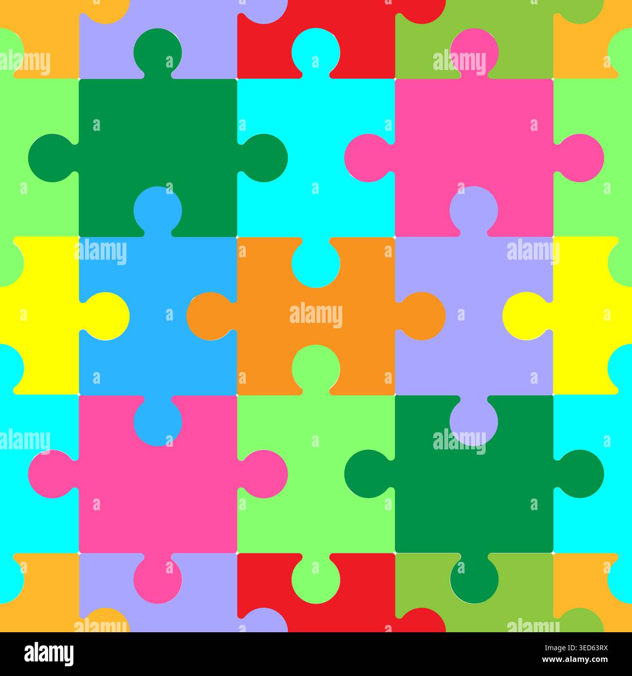 Colorful puzzle seamless pattern Stock Vector