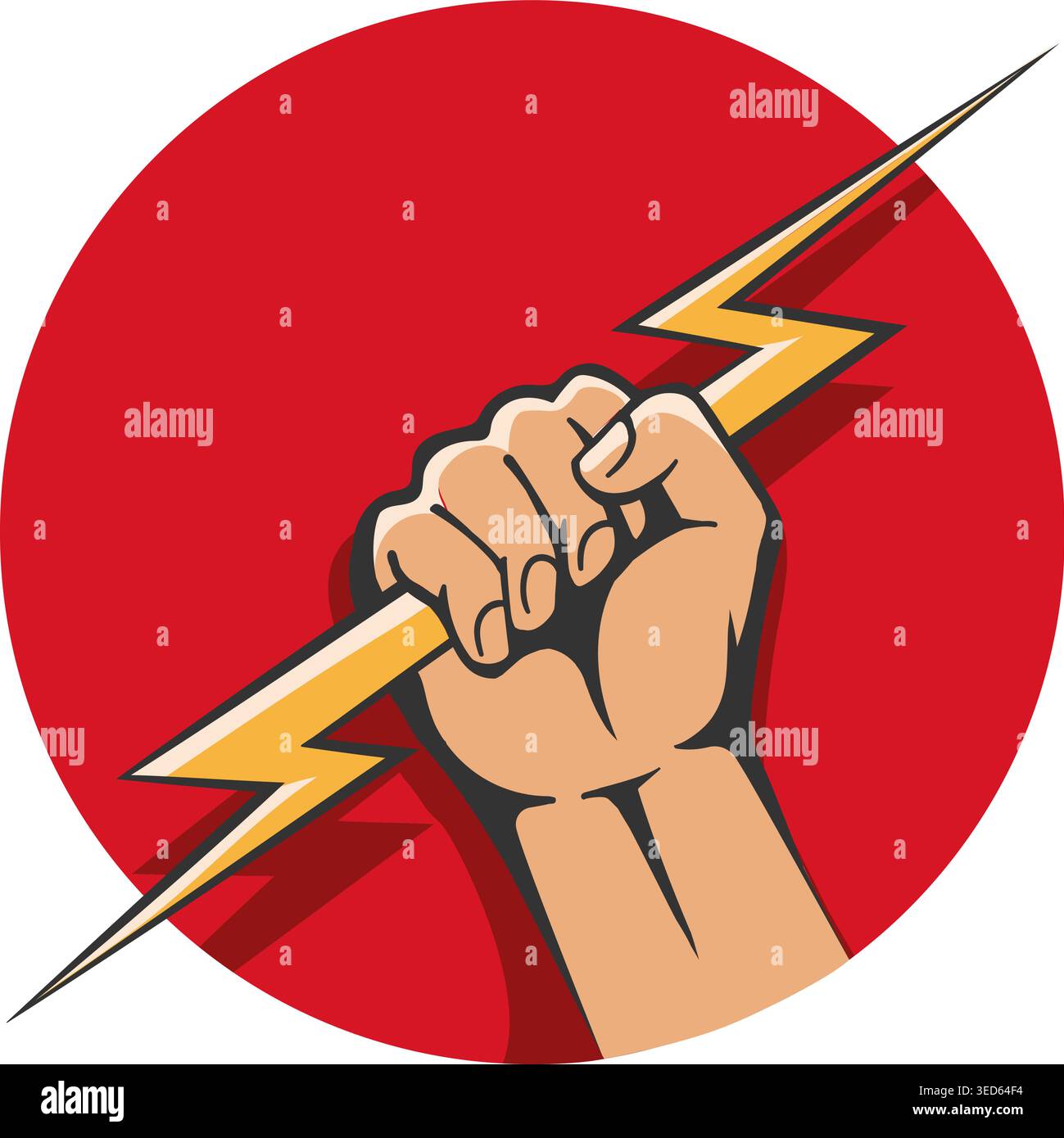 Human hand holds lightning Stock Vector