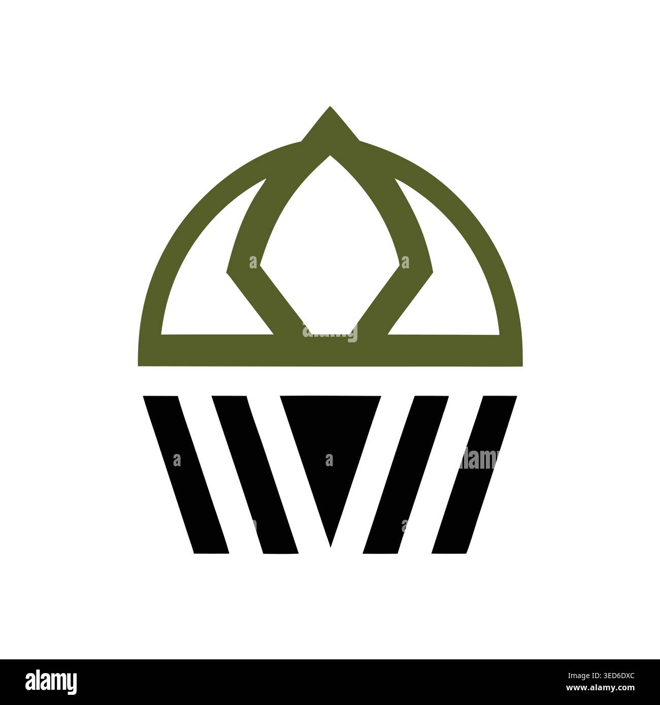 Minimalist Crown Cupcake Logo Design Stock Vector