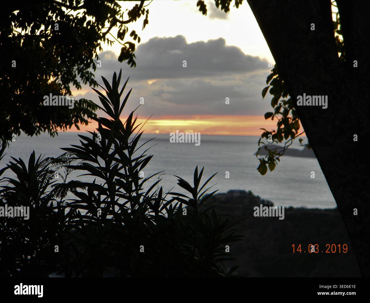 Sunset in Antigua Stock Photo