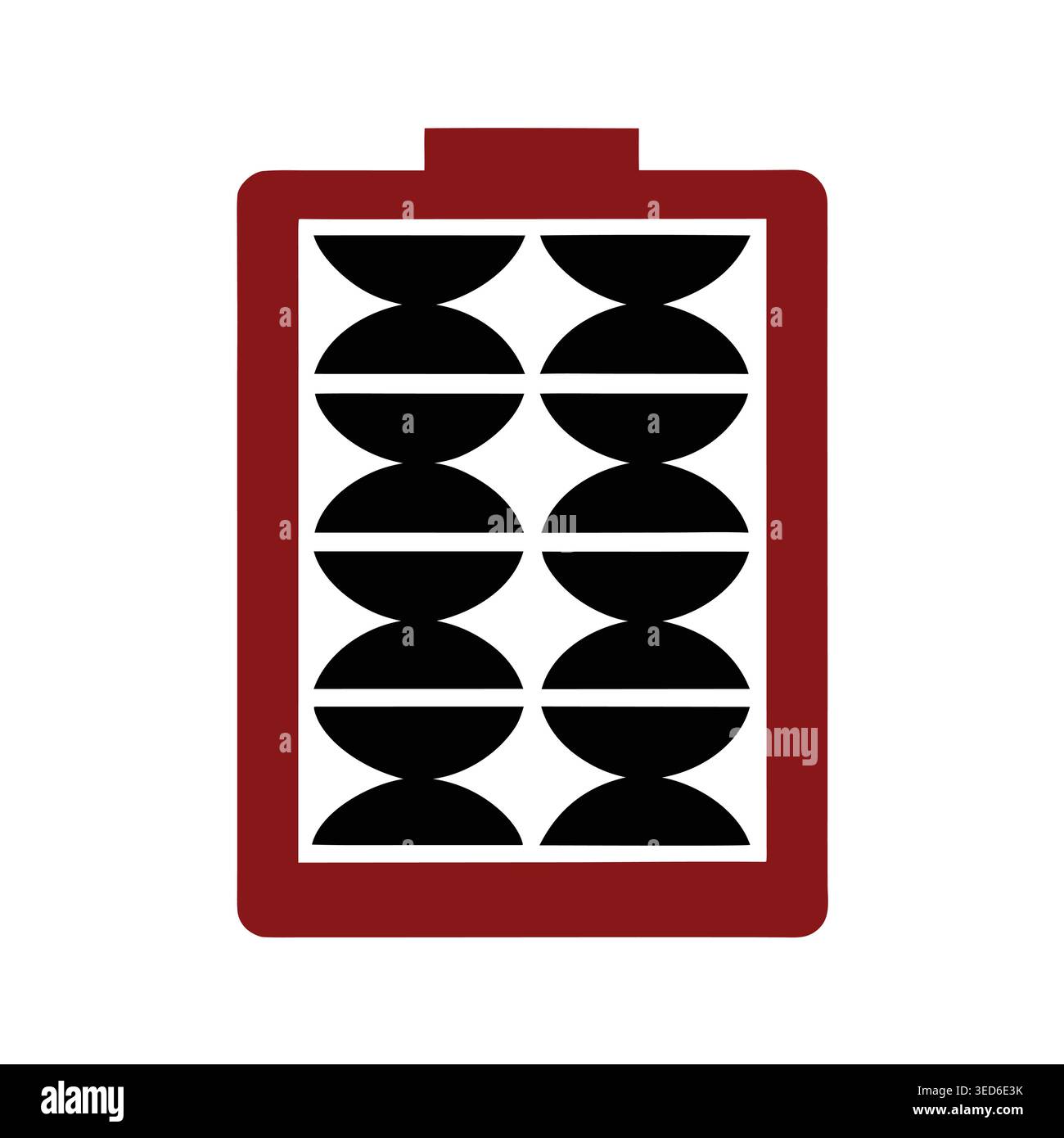 Abstract Geometric Abacus or Battery Cell Graphic Logo Stock Vector