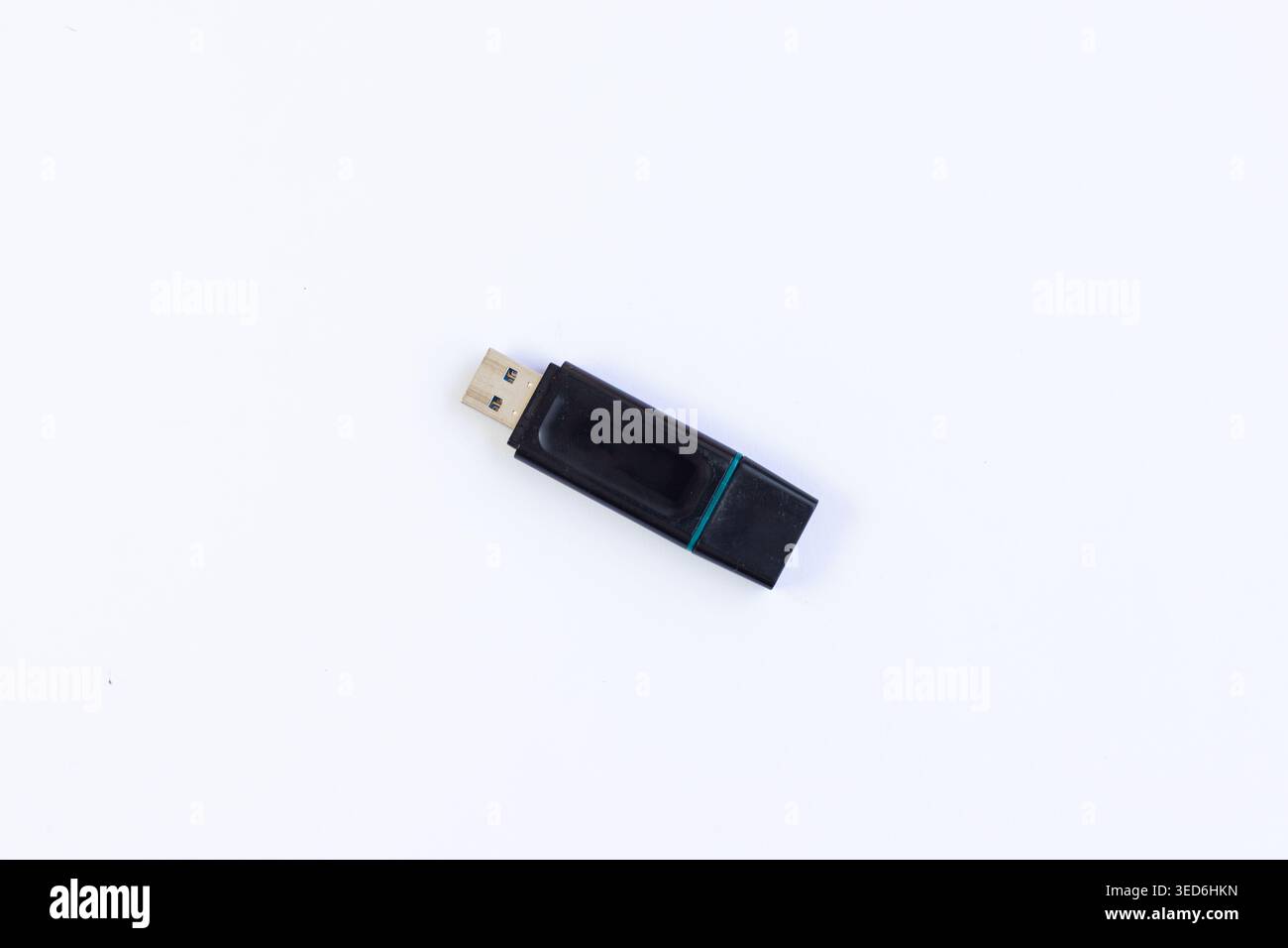 USB Flash Drive Isolated on White Background with Copy Space Stock Photo
