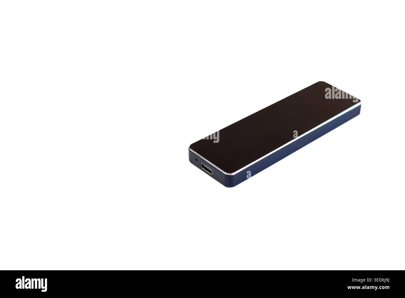 NVMe Non-Volatile Memory Express USB Type-C Fast Data Storage Device on White Background Stock Photo