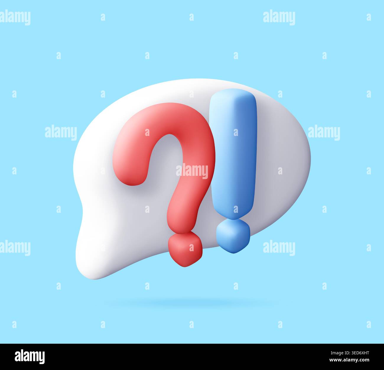 3D Question and exclamation mark in speech bubble Stock Vector