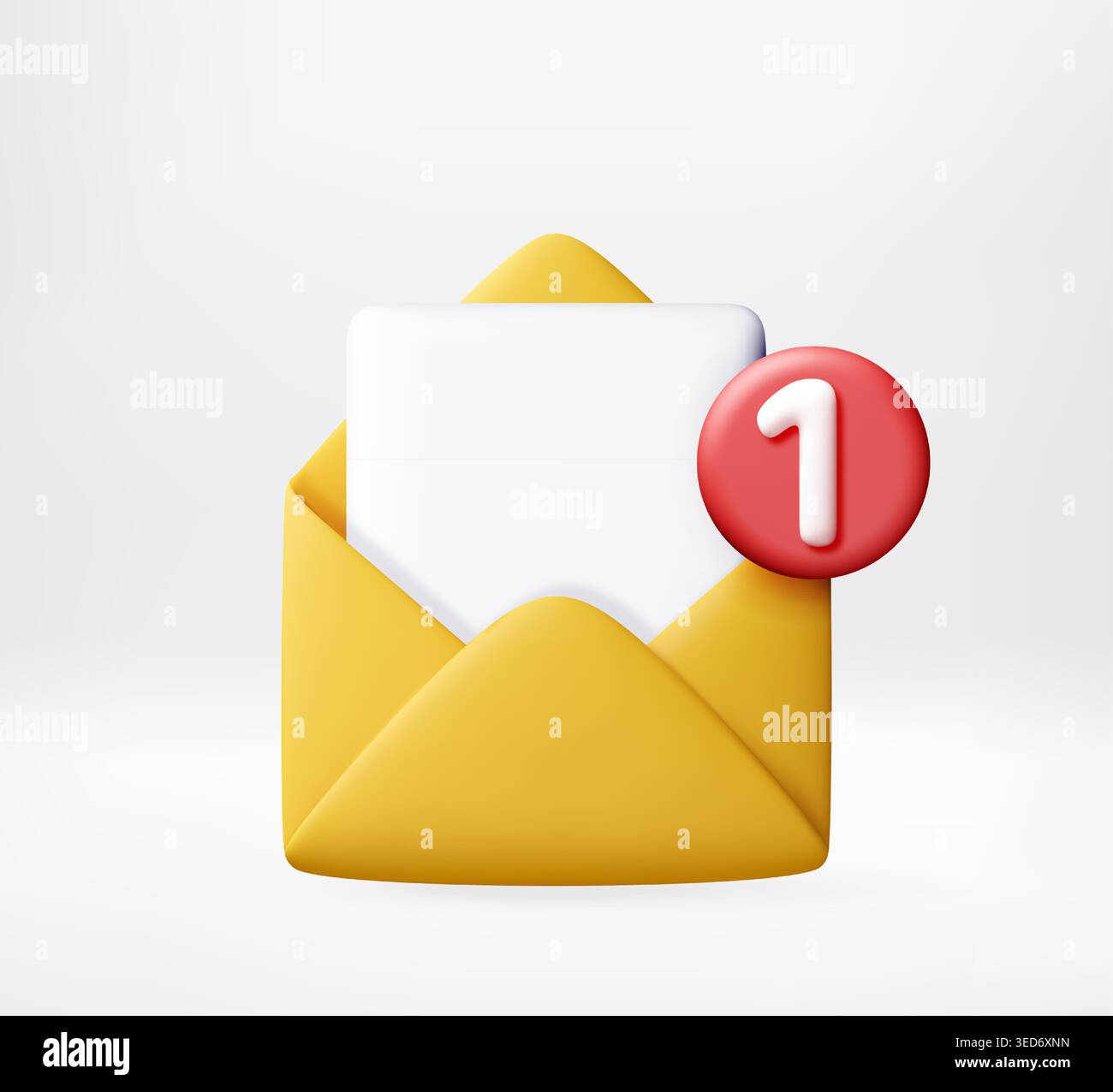 3D envelope with and red notification bubble Stock Vector