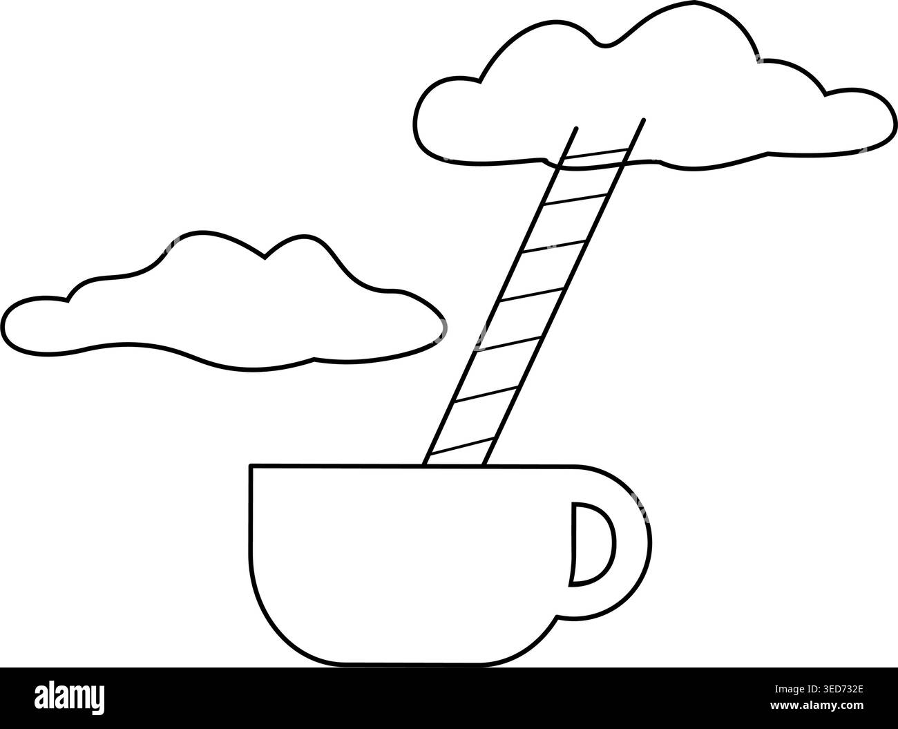 Cup With Cloud And Ladder Concept Icon Stock Vector