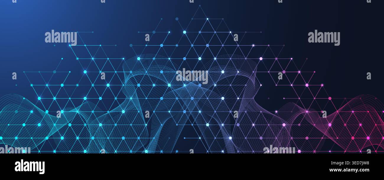 Abstract digital blockchain cube blocks concept. 3D big data cubes quantum computer technology idea. Artificial intelligence data core cubes design Stock Vector