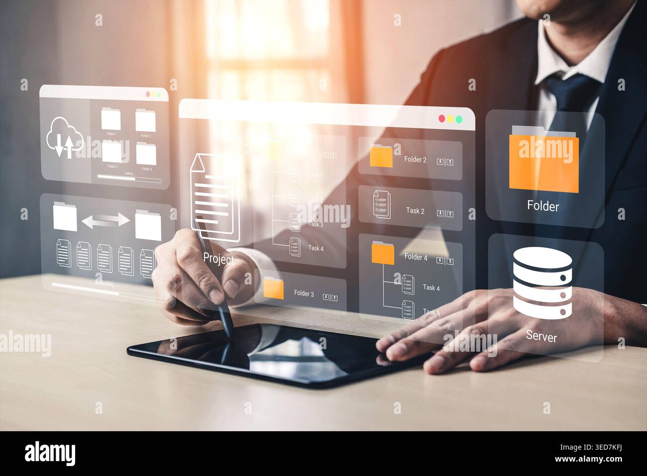 Digital folder organization improves server file structure, enhances workflow, and supports system management Parse Stock Photo