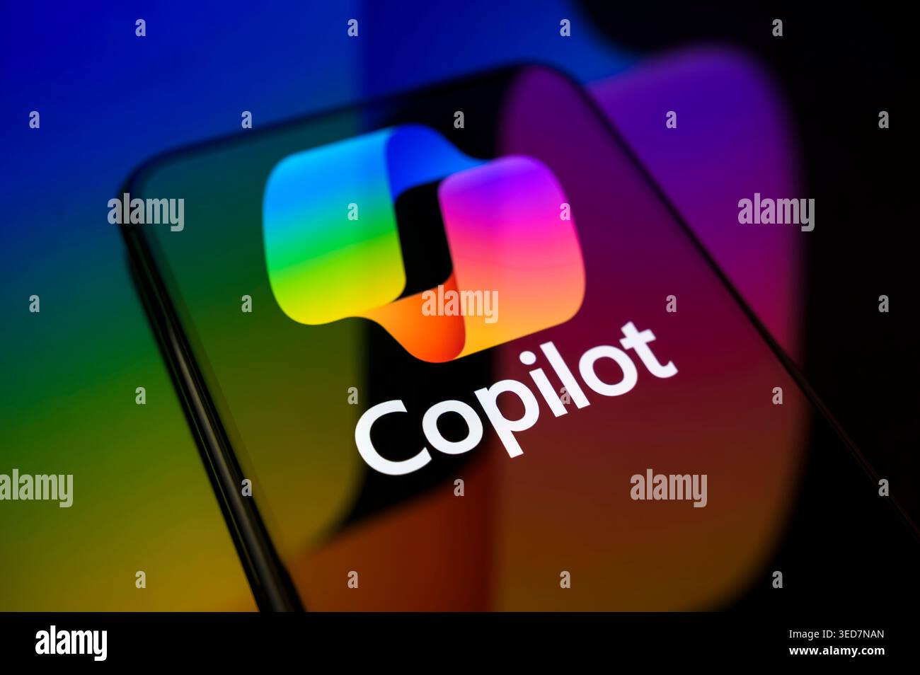 Paris, France - May 4, 2026: The Microsoft Copilot AI logo glowing on a ...