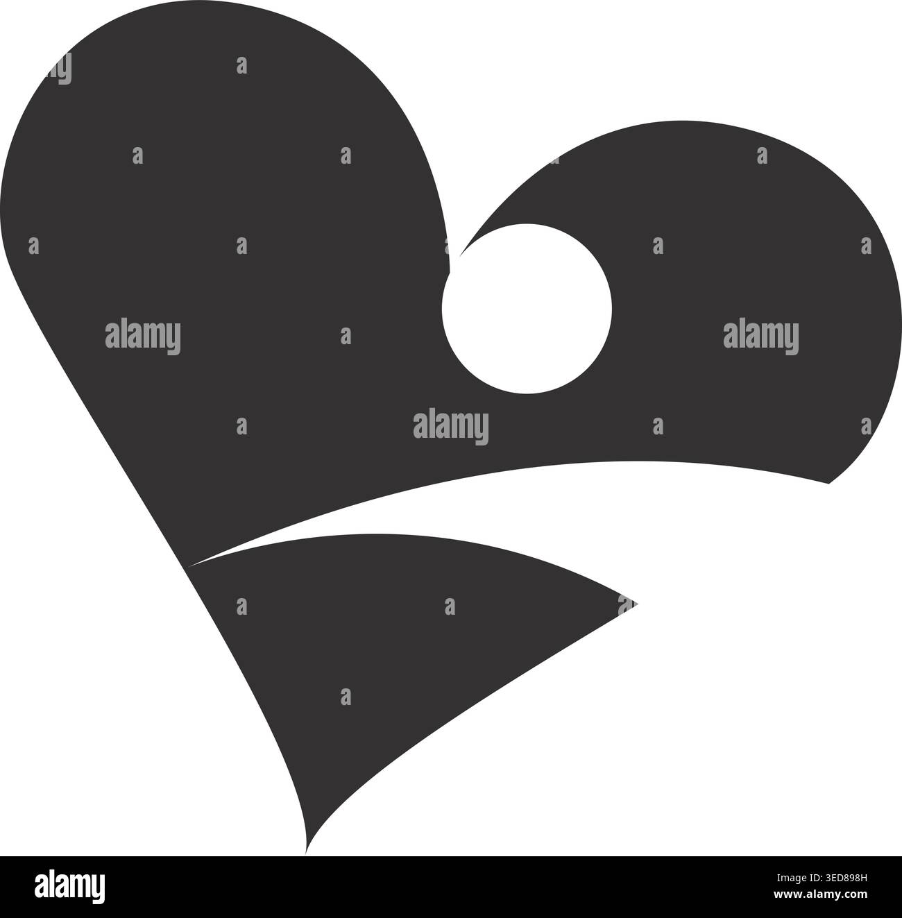 Modern heart logo with human figure Stock Vector