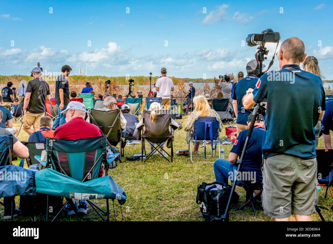 United States, Florida, Kennedy Space Center (KSC), NASA's lunar rocket, Artemis II, was launched on Wednesday, April 1, 2026 Stock Photo