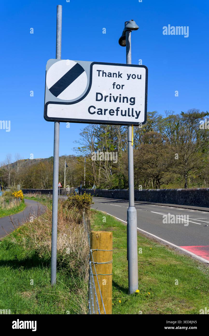 Thank you for Driving Carefully and 60 mph National Speed Limit sign on ...