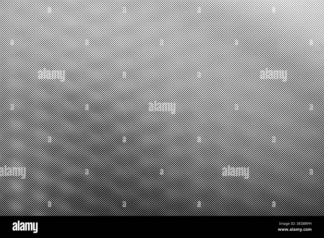 Halftone pattern creating gradient effect with black dots on white background Stock Photo