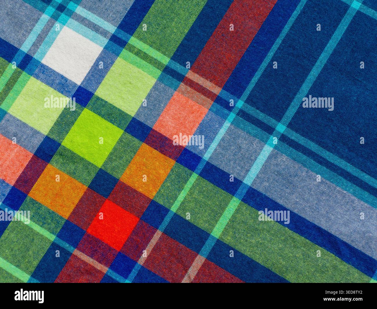 Colorful cage fabric cotton texture Stock Photo