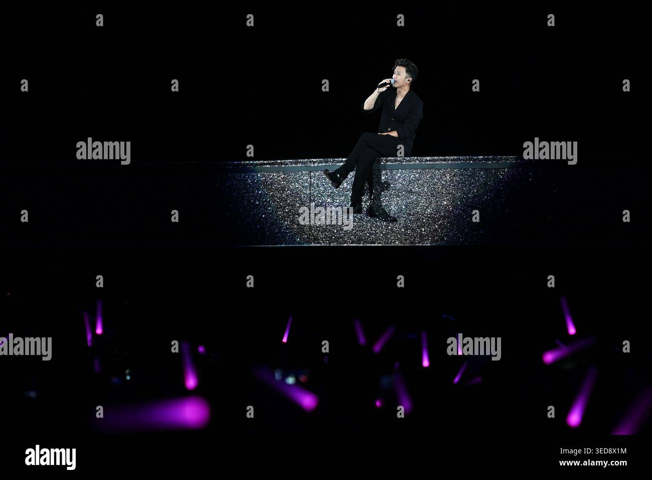 Nicholas Tse Ting-fung, a Hong kong singer singing on the stage at the ...