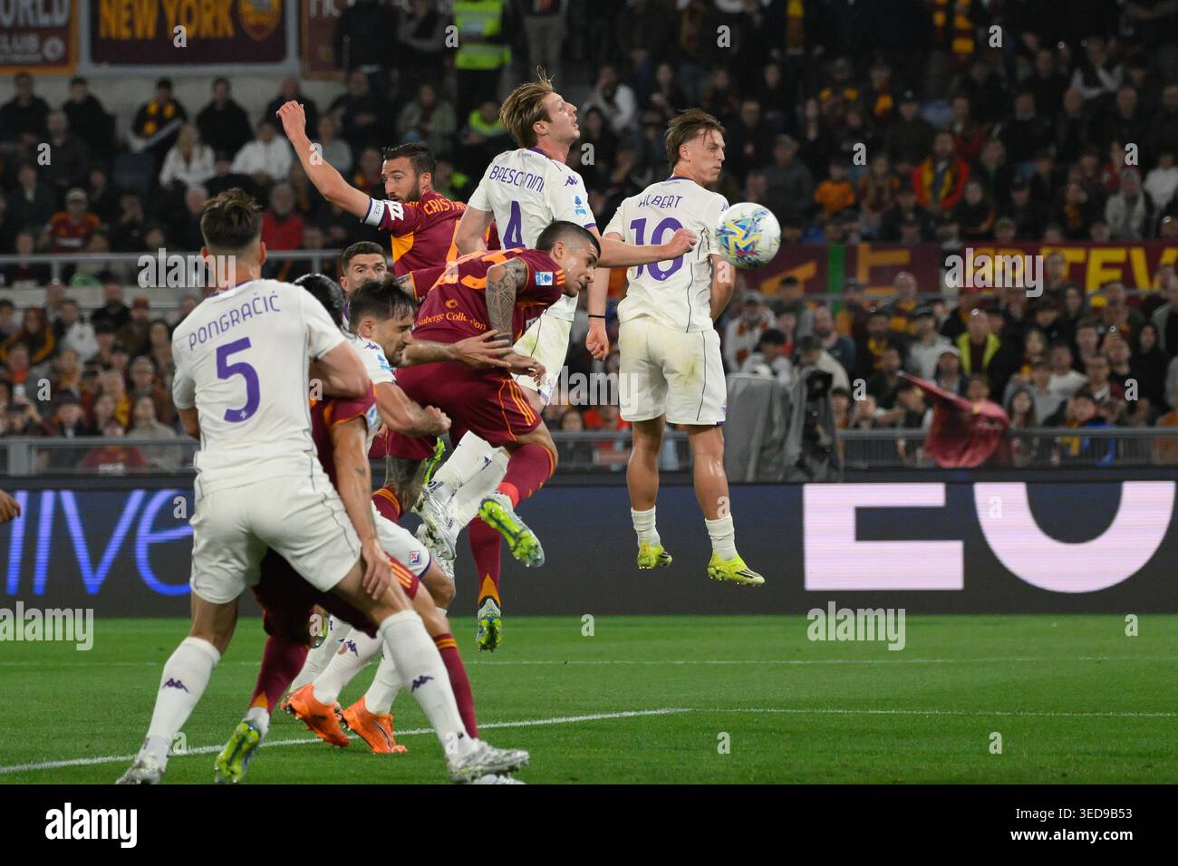 Acf Goals Romaâ??s Gianluca Mancini goal 1-0 during the Italian Football ...