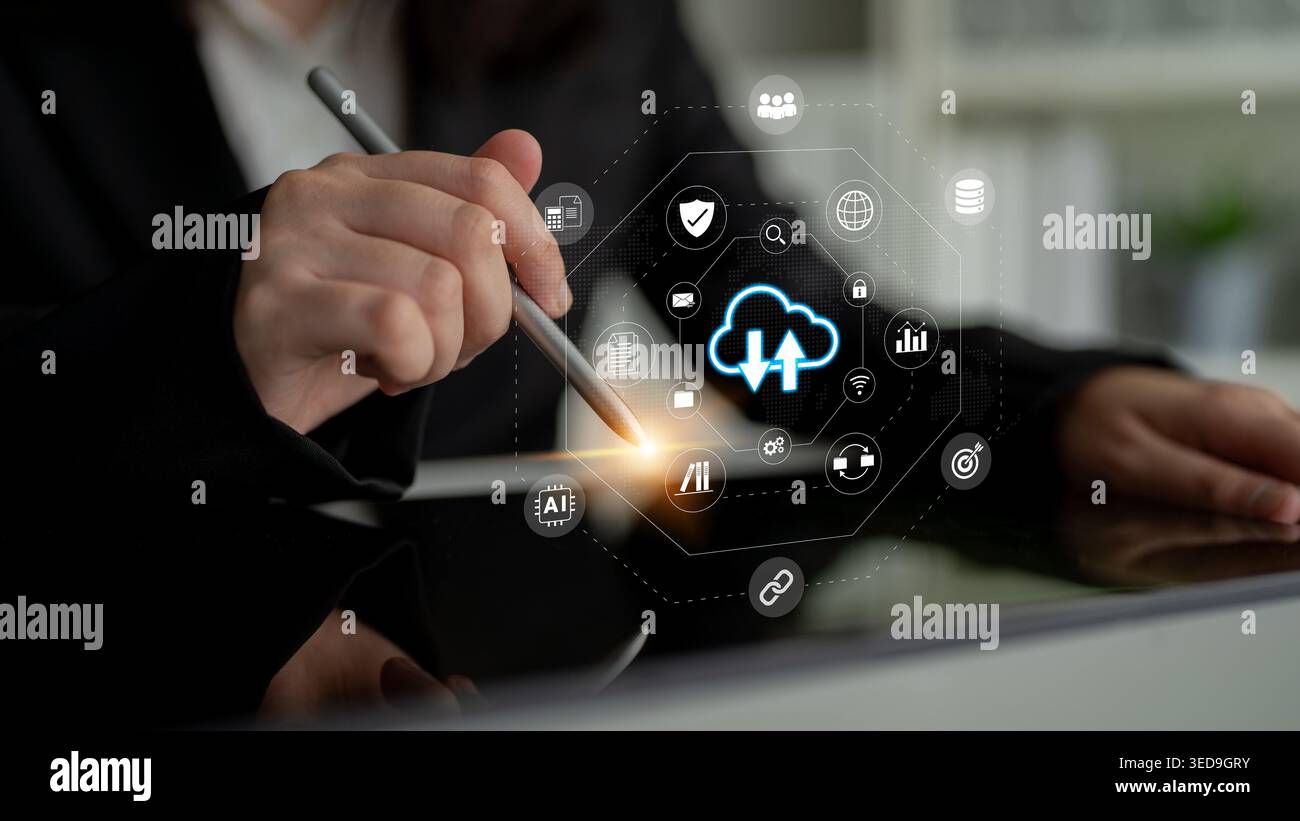 Cloud storage improves digital file management, enhances data access, and supports secure collaboration Parse Stock Photo