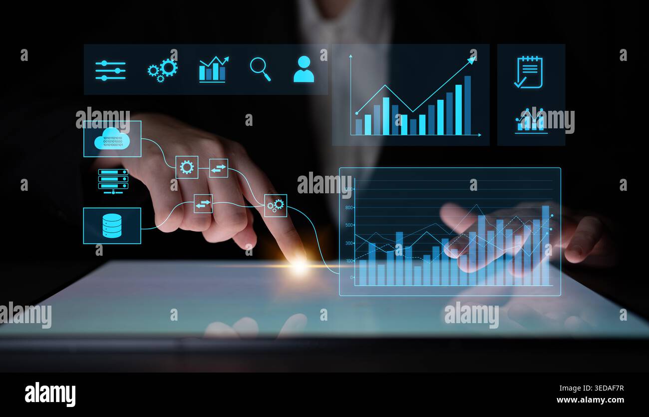 Data flow from database and cloud to processing and analytics ...