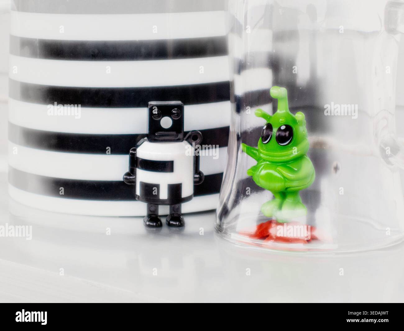 Robot and alien surreal tomorrow Stock Photo
