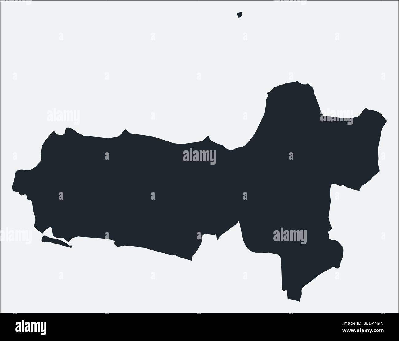 Central Java, Indonesia map. Just a simple border map showing the shape ...