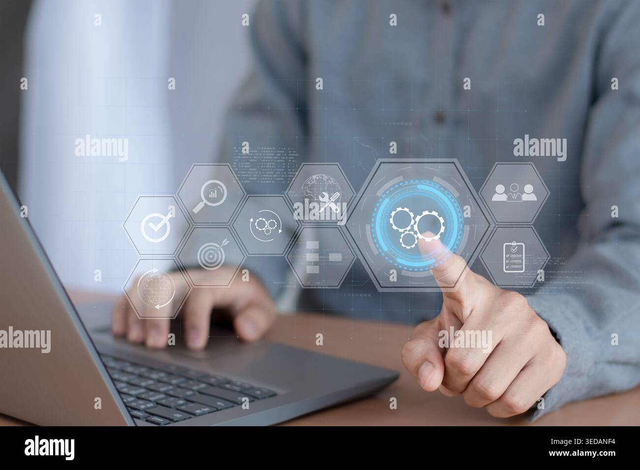 Automation workflow optimization ideas industrial business process marking Stock Photo
