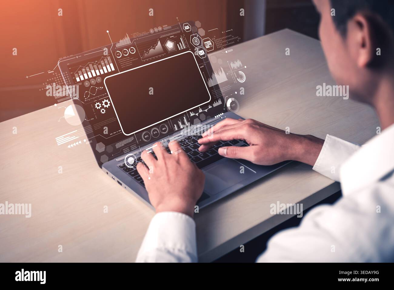 Data analytics and big data strategy for real-time analytics, predictive data modeling, business intelligence analytics, and data-driven decision Stock Photo