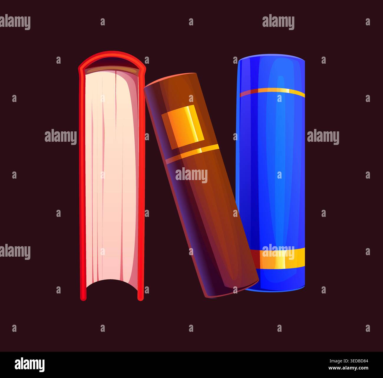 Library book cartoon ABC type, font letter N Stock Vector