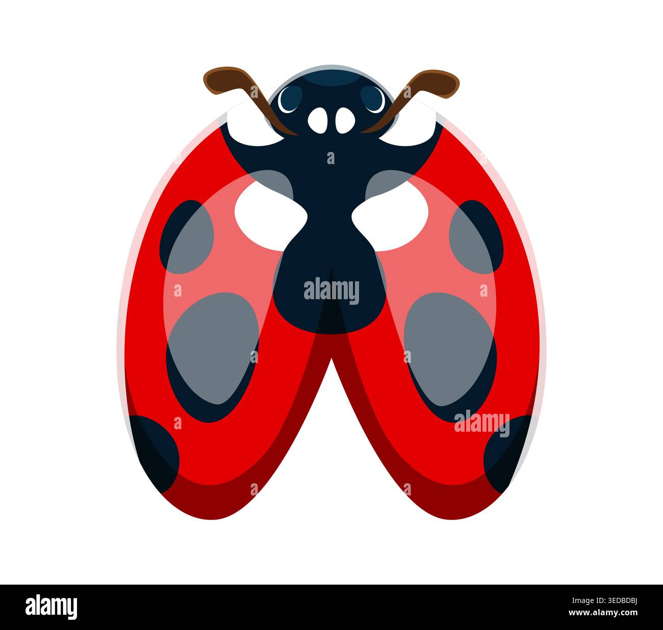 Ladybug insect font typeset cartoon letter A Stock Vector