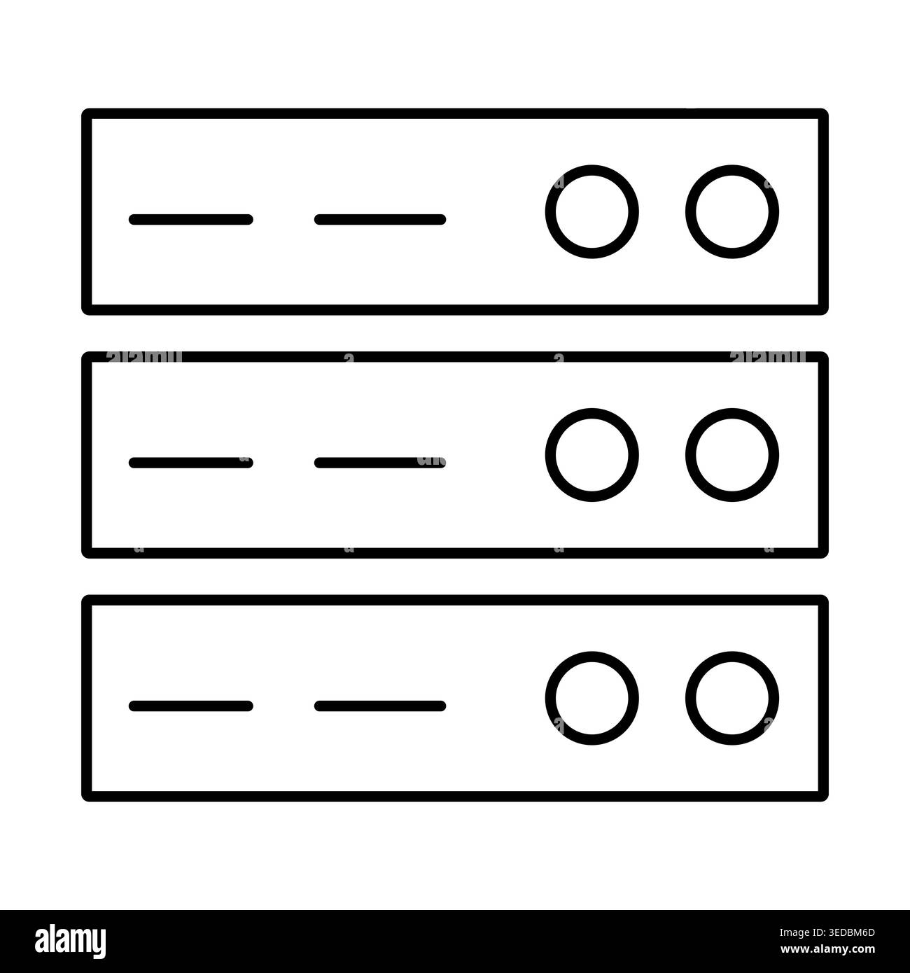 Server pictogram. Line vector illustration. Suitable for data center icons, IT infrastructure visuals, cloud computing symbols. Stock Vector