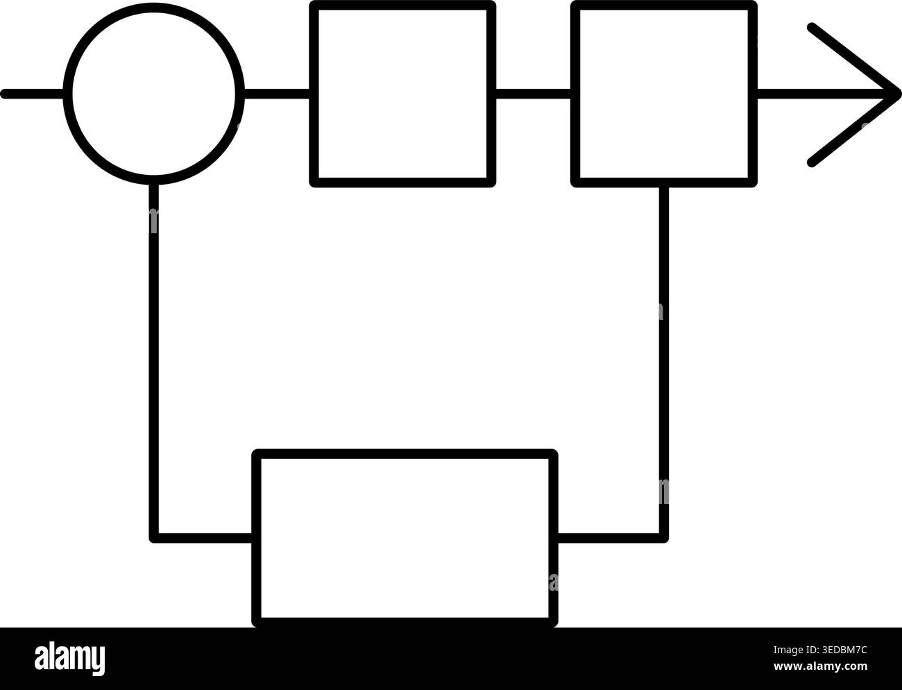 Flowchart diagram consisting of geometric shapes connected by lines for process mapping, algorithm visualization, workflow. Stock Vector
