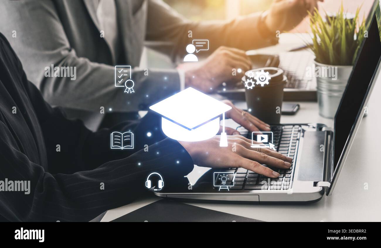 Cloud computing, cloud strategy, and cloud technology transforming digital infrastructure with scalable services, secure data storage, and cloud-based Stock Photo