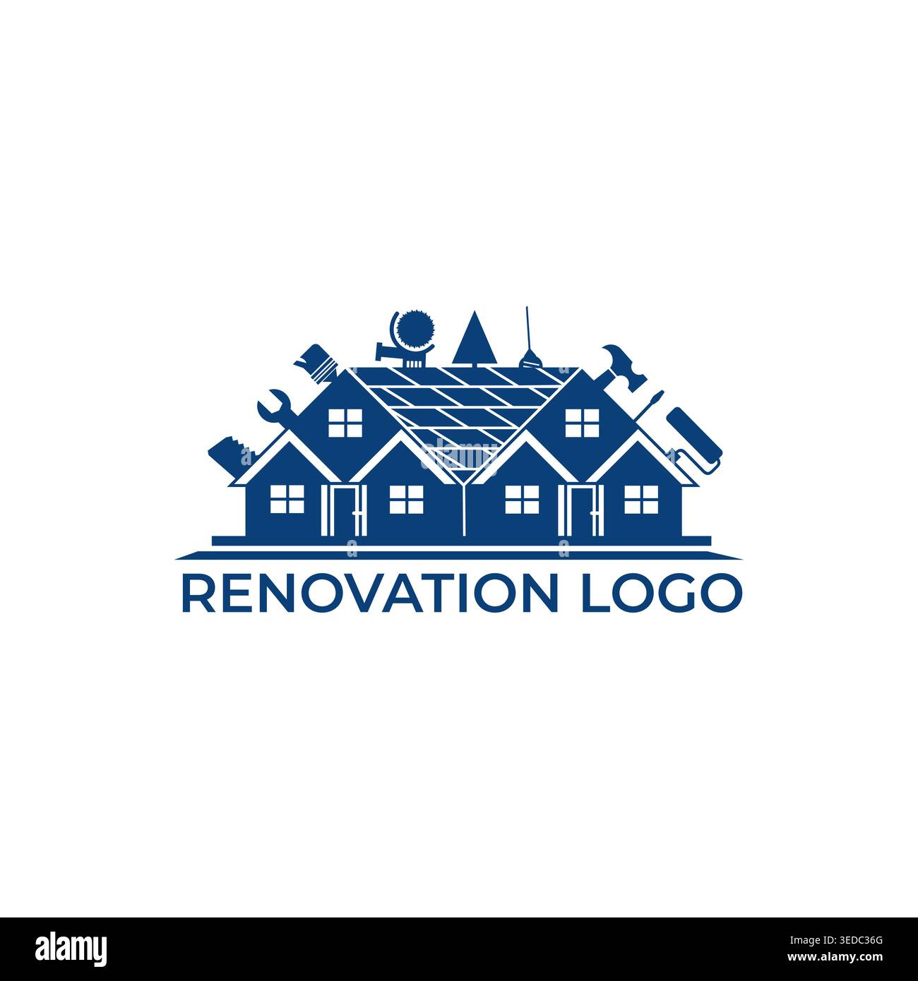 Home Renovation logo, house repair logo Stock Vector