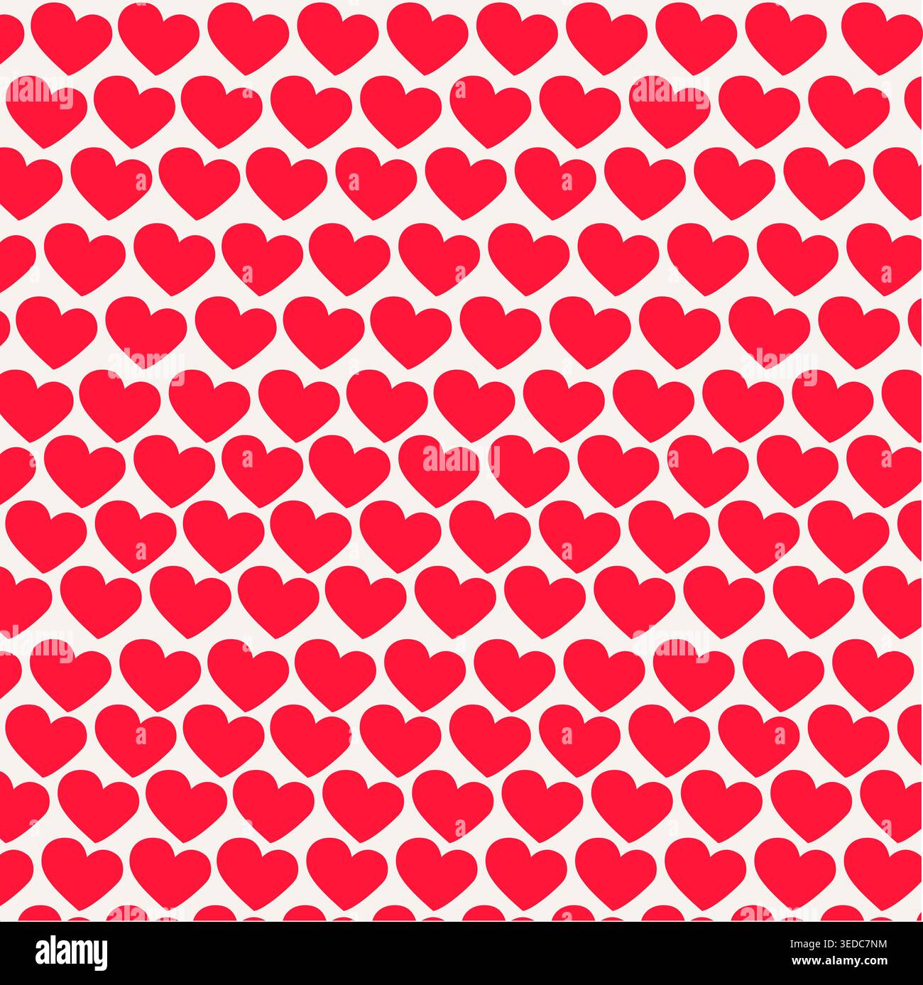Seamless Red Heart Pattern on a White Background Stock Vector