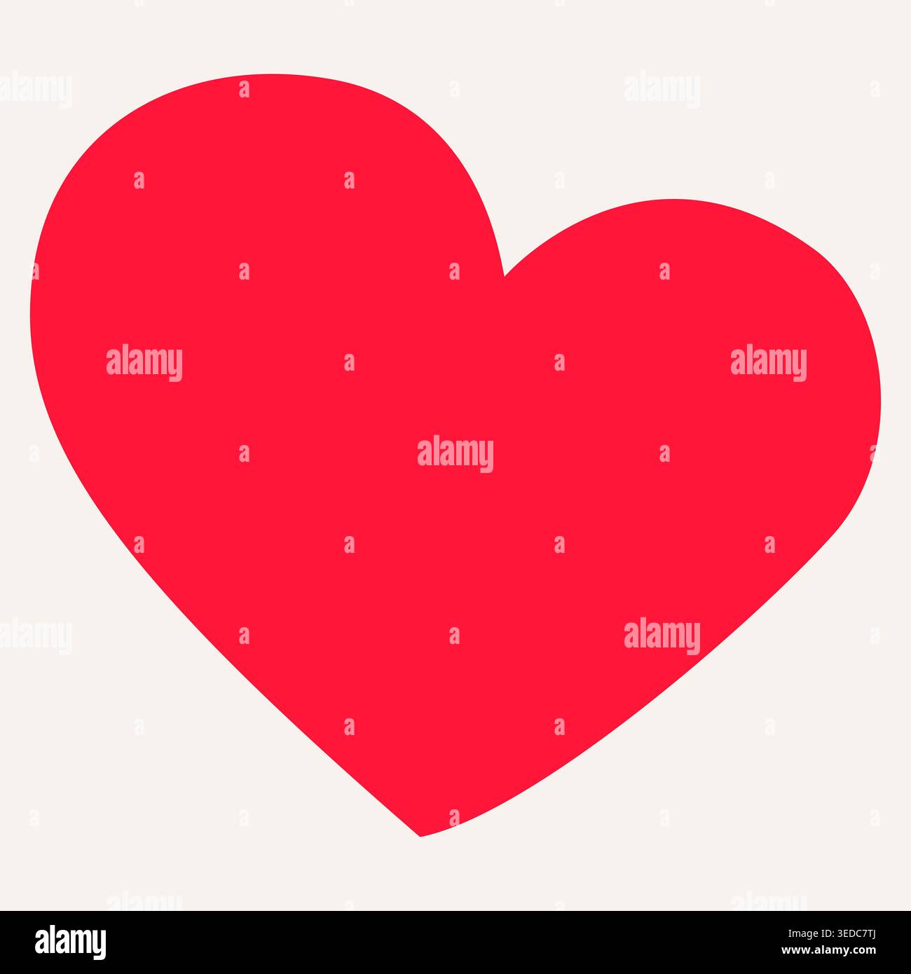 Bold Red Heart Icon on a Simple White Background Stock Vector