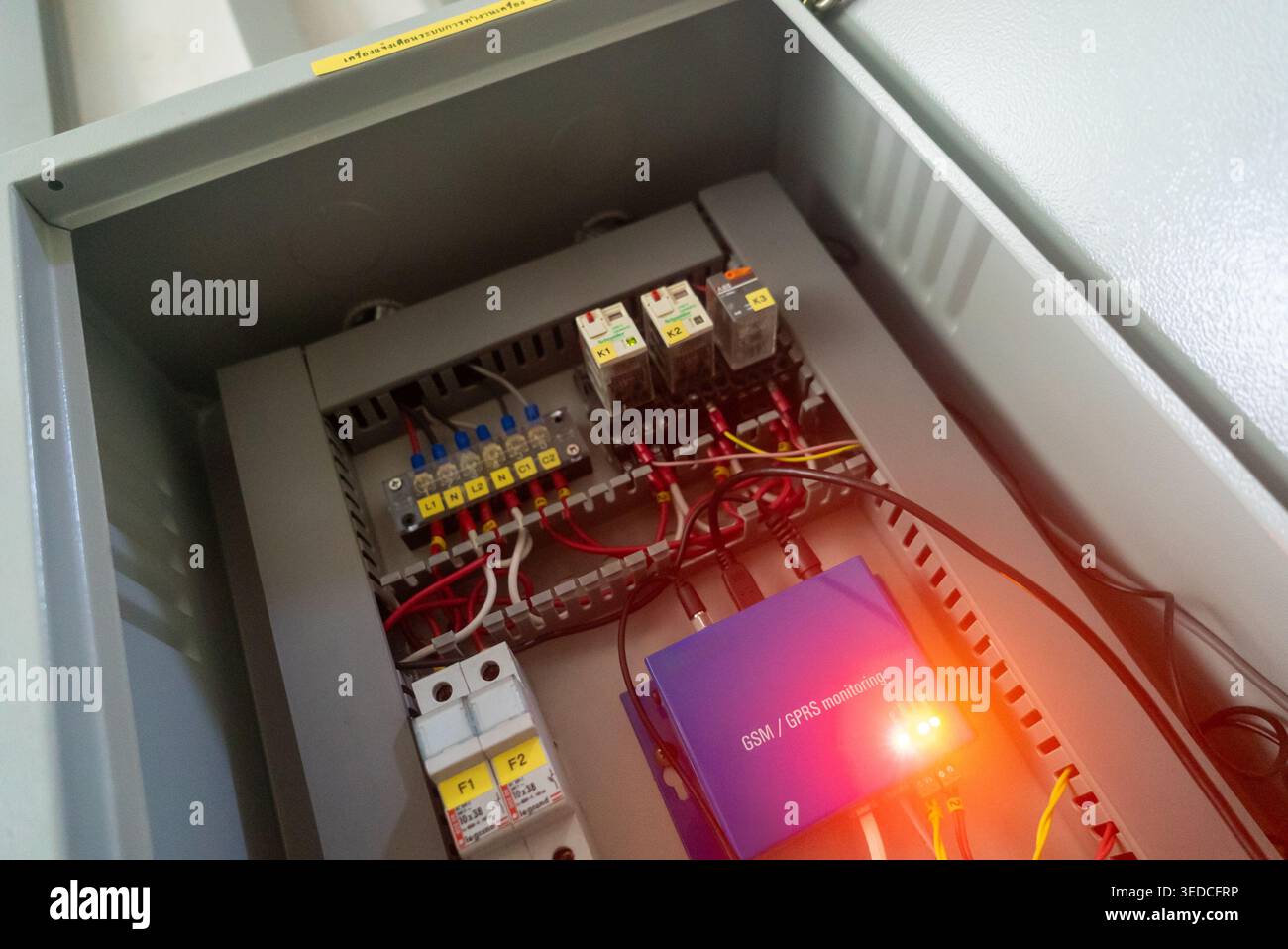 Relay Interior Design This image features an interior view of a control cabinet showcasing ...