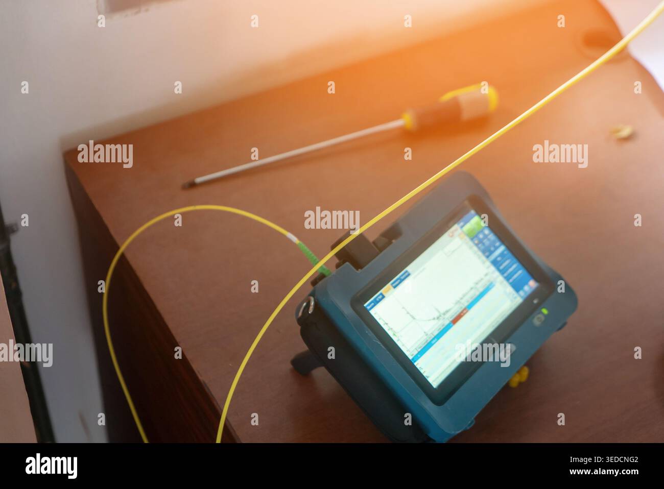 A modern measurement device displays real-time data analysis on its ...