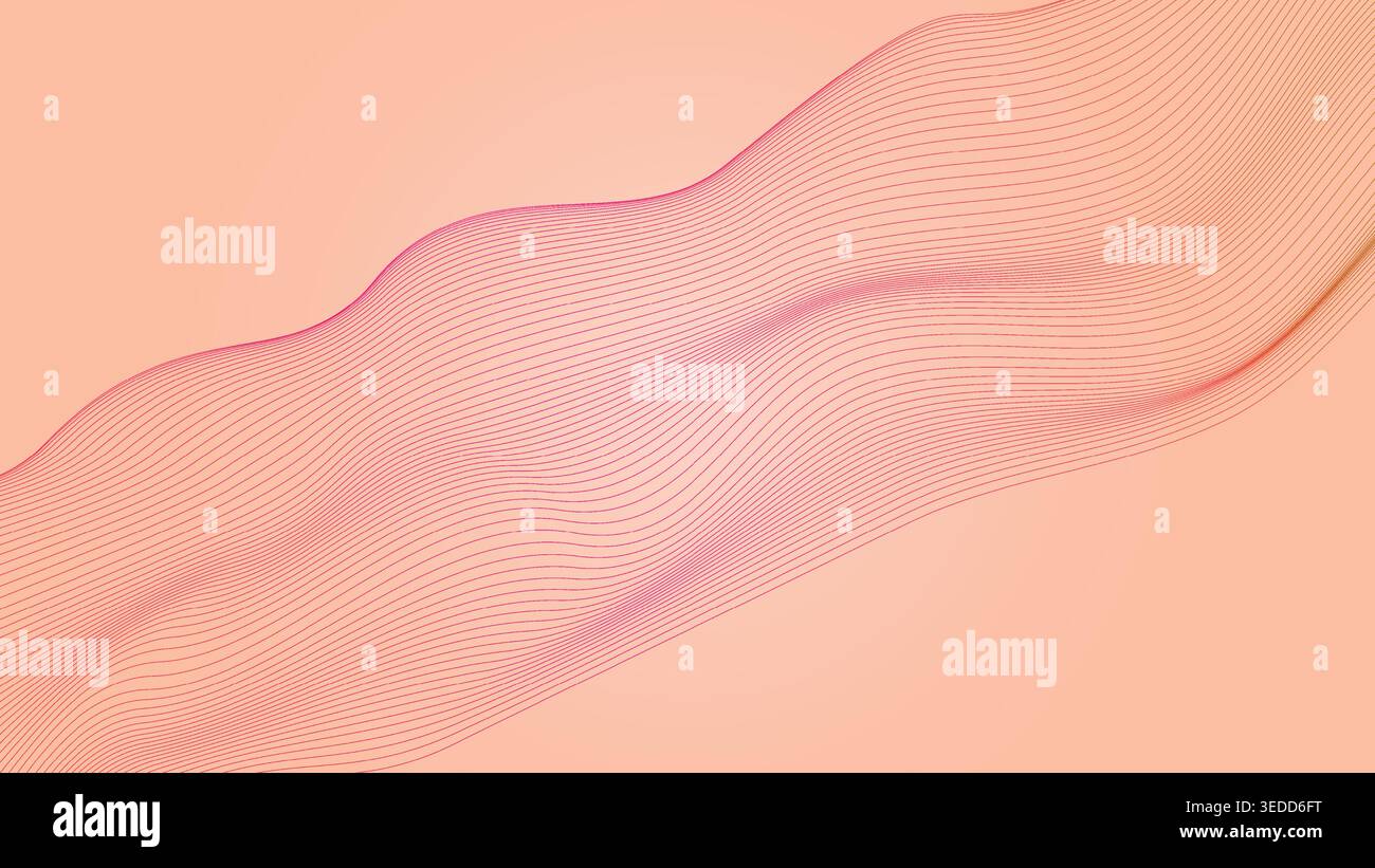 Lines pattern wave surface on pink backdrop. Abstract background pastel wallpaper Stock Vector
