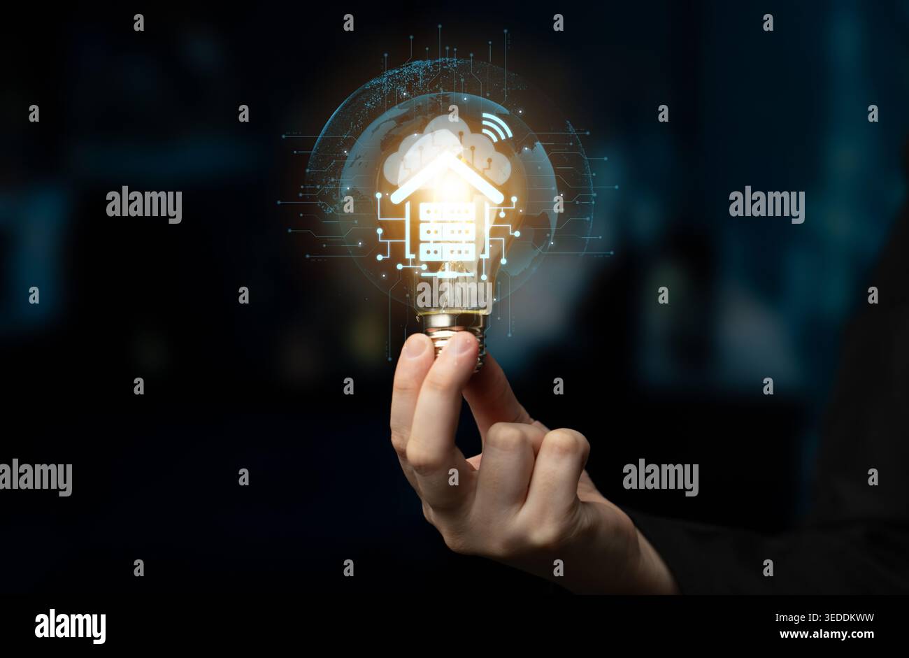 Cloud computing, cloud strategy, and cloud technology transforming digital infrastructure with scalable services, secure data storage, and cloud-based Stock Photo