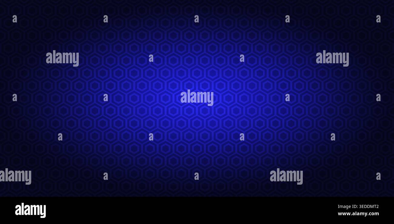 Blue gradient banner with geometric hexagon pattern. Shiny geometric background. Vector illustration Stock Vector