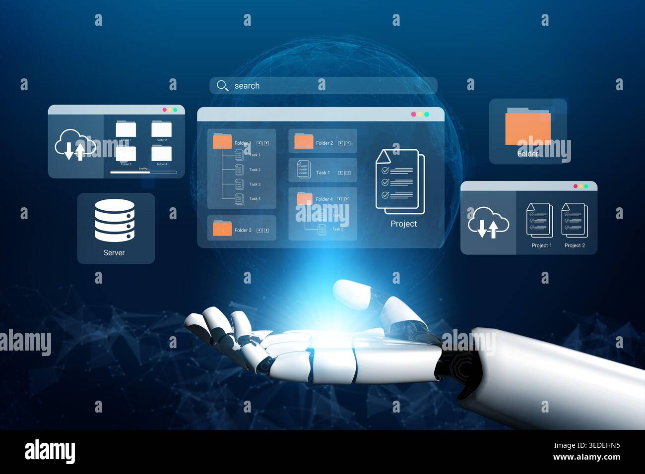 Artificial intelligence supports file organization and project folder management for improved structure and workflow Parse Stock Photo