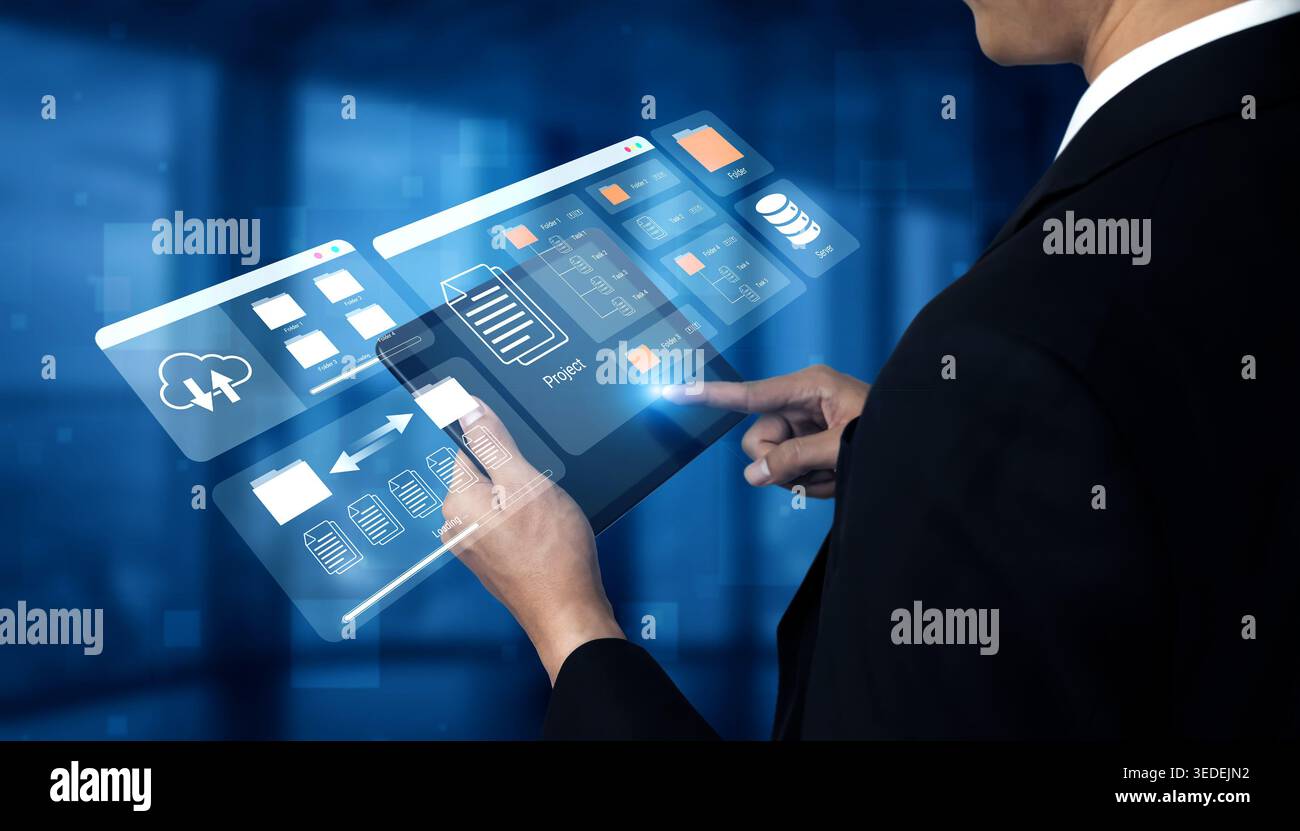 Digital folder organization improves server file structure, enhances workflow, and supports system management Parse Stock Photo