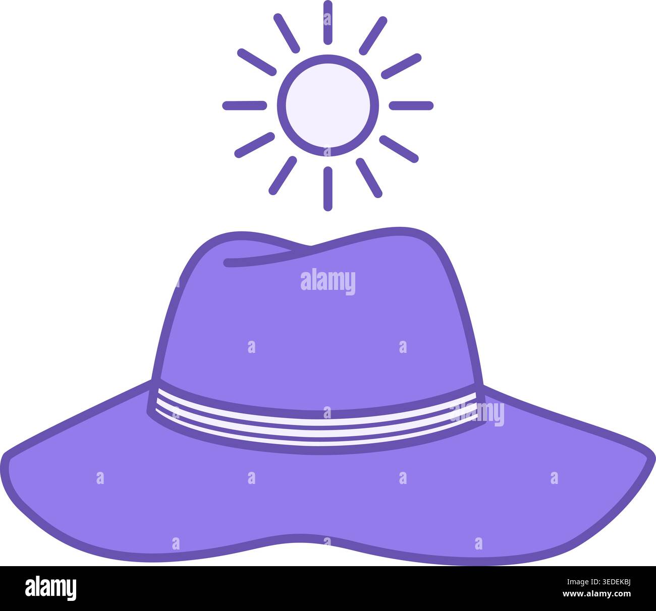 Colored Summer Hat Icon. Beachwear Vector Icon. Summer Accessory Stock Vector