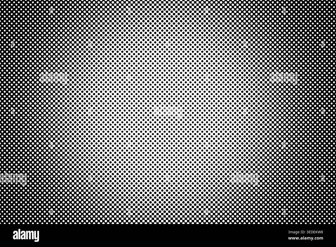 Halftone pattern creating black and white gradient on dotted background texture Stock Photo