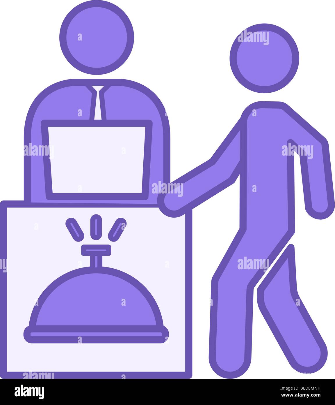 Reception Color Icon. Vector Icon. Service, Client Registration. Hotel Concept Stock Vector