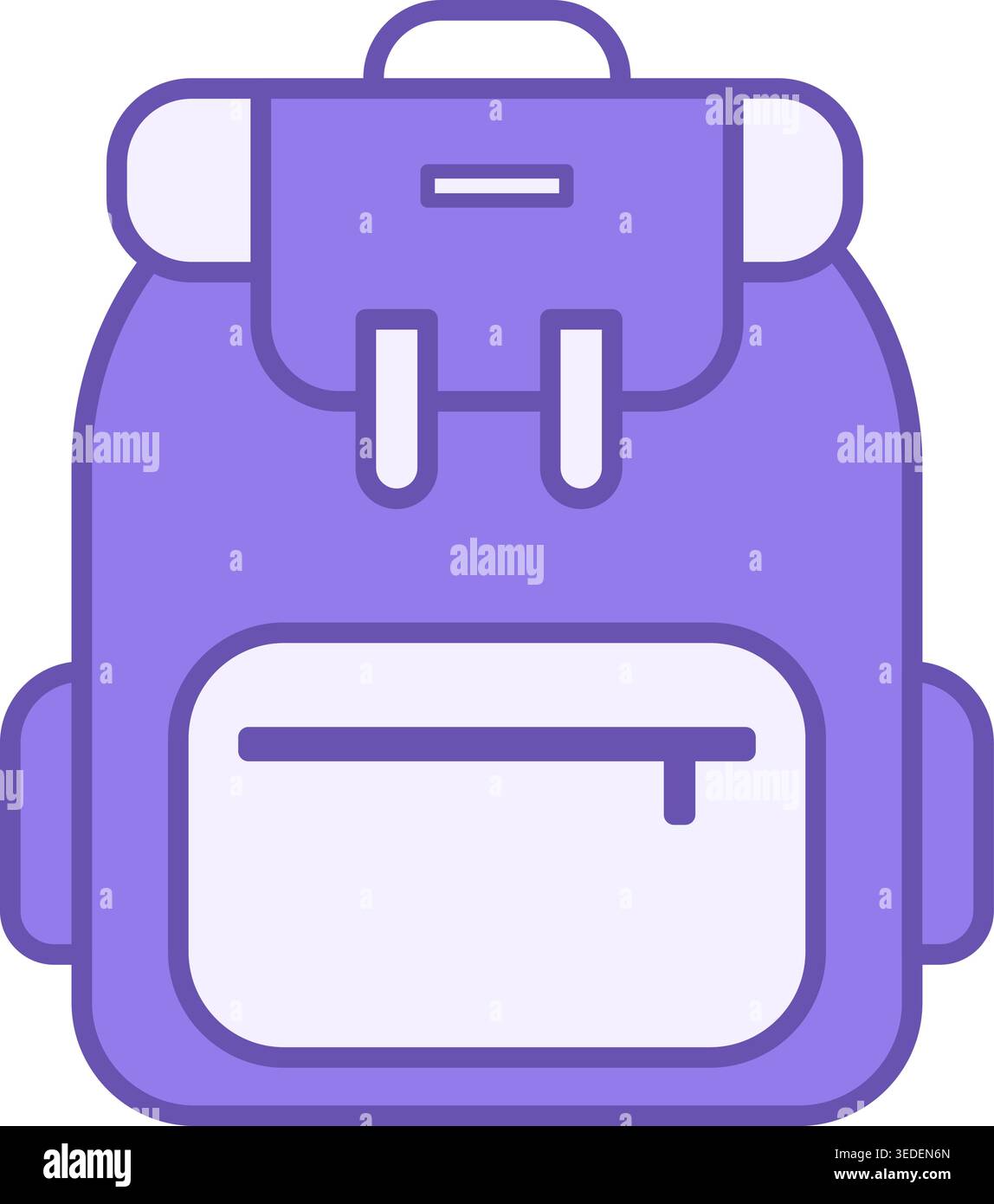 Colored Backpack Icon. Travel Bag Vector Icon. Backpack for Hiking and Traveling. Camping Concept Stock Vector