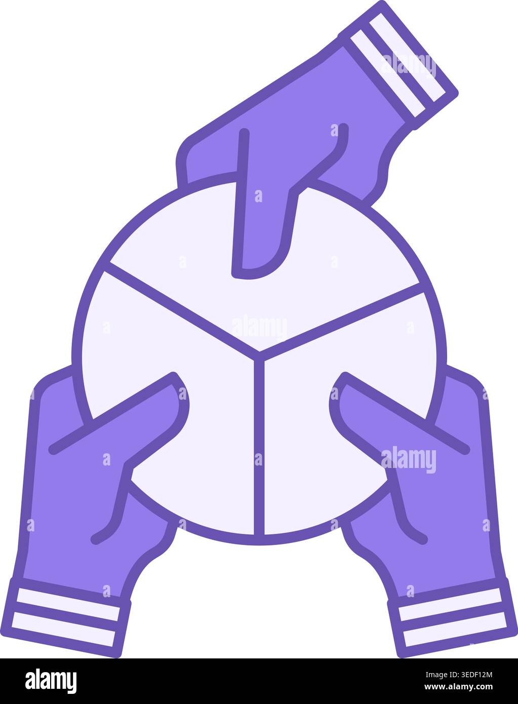 Responsibility Color Icon. Vector Icon of Hands Taking Equal Parts. Social responsibility. Core Values Concept Stock Vector