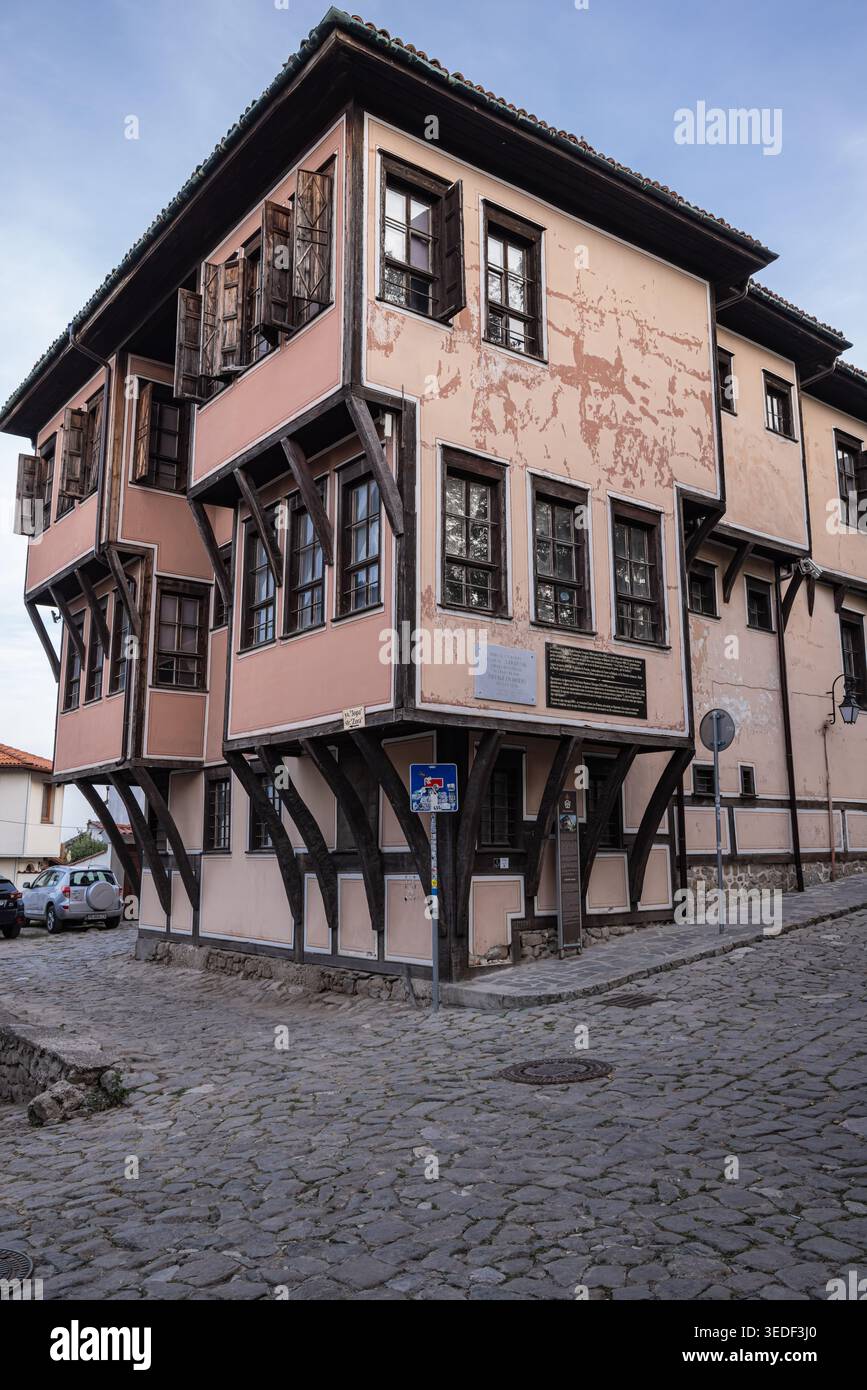 Plovdiv, Bulgaria. October 24, 2023. A historic traditional home in Plovdiv. Stock Photo